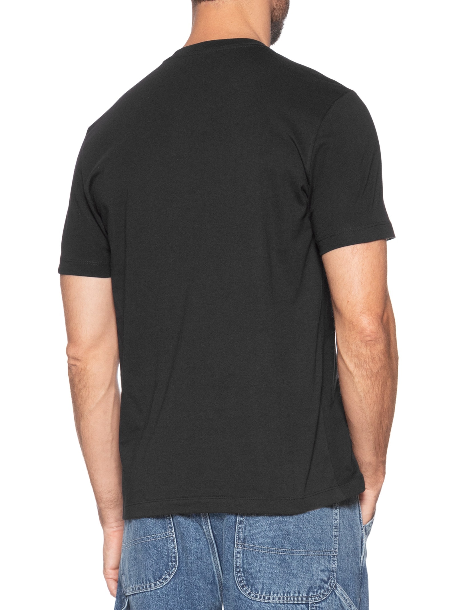 Camiseta Masculina Estampada Em Algodão  Preto Aramis