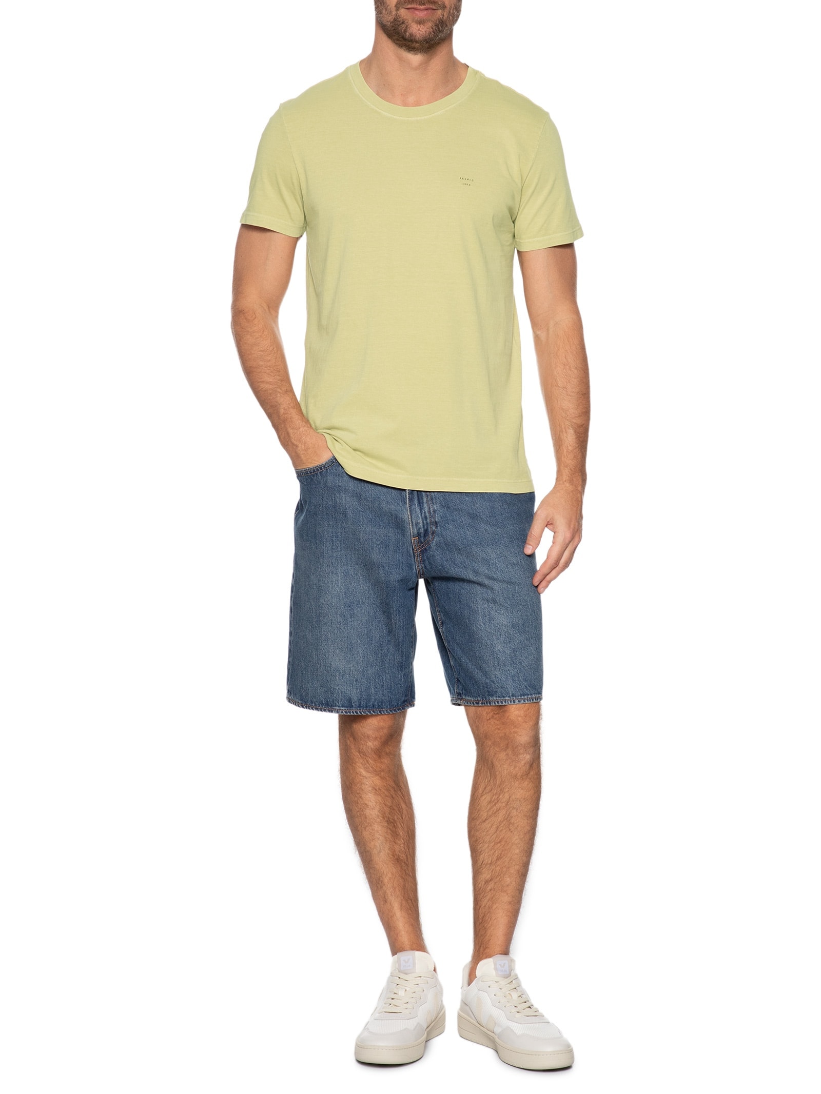 Camiseta Masculina Estampada Em Algodão Verde Aramis