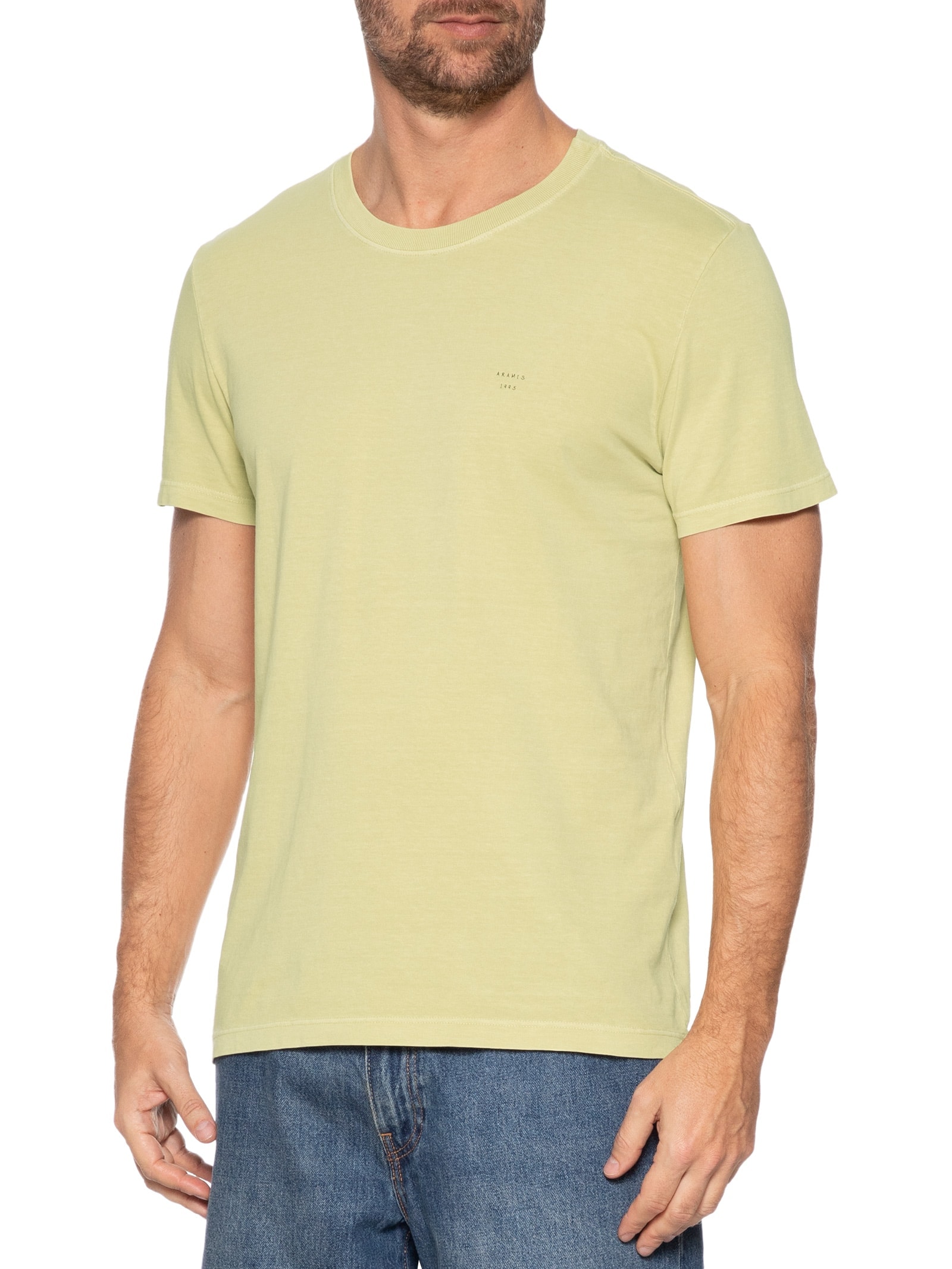Camiseta Masculina Estampada Em Algodão Verde Aramis