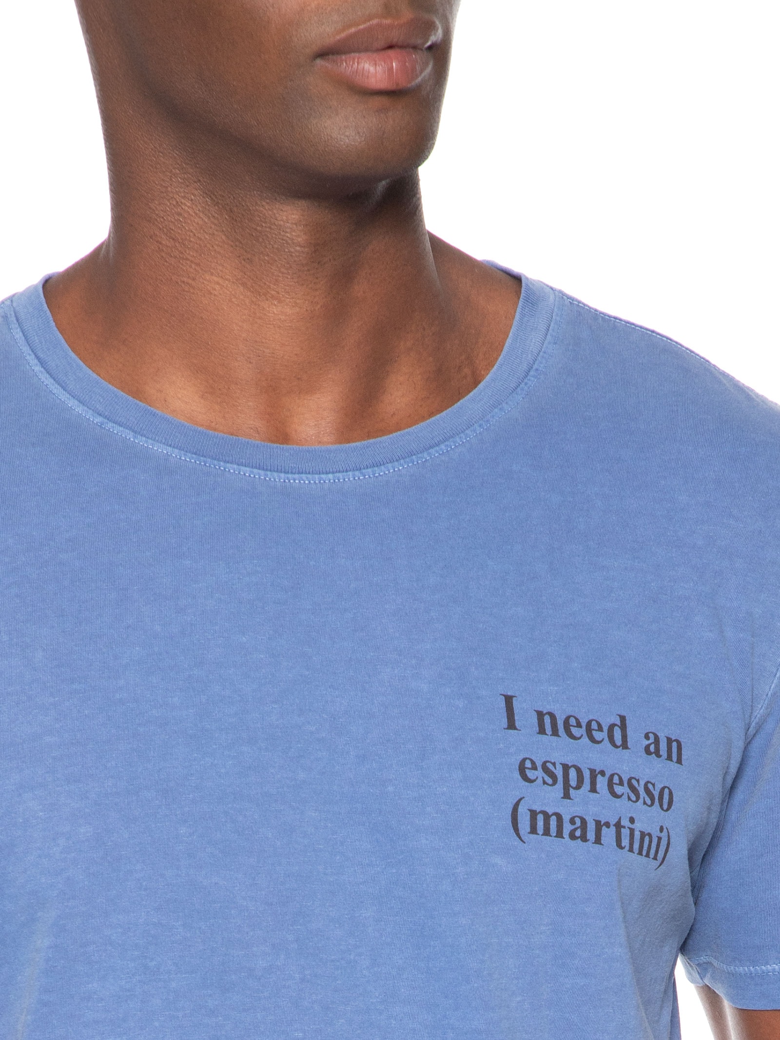 Camiseta Masculina Estampada Espresso Martini Azul Sergio K