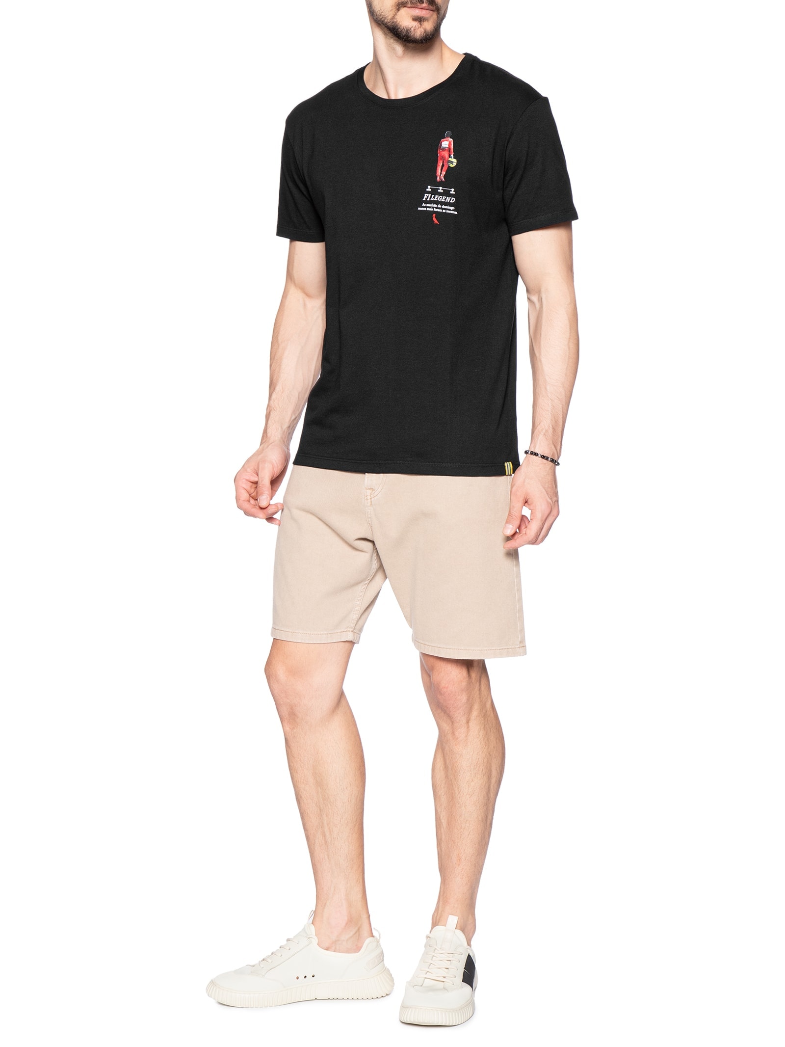 Camiseta Masculina Estampada F1 Legend Senna Preto Reserva