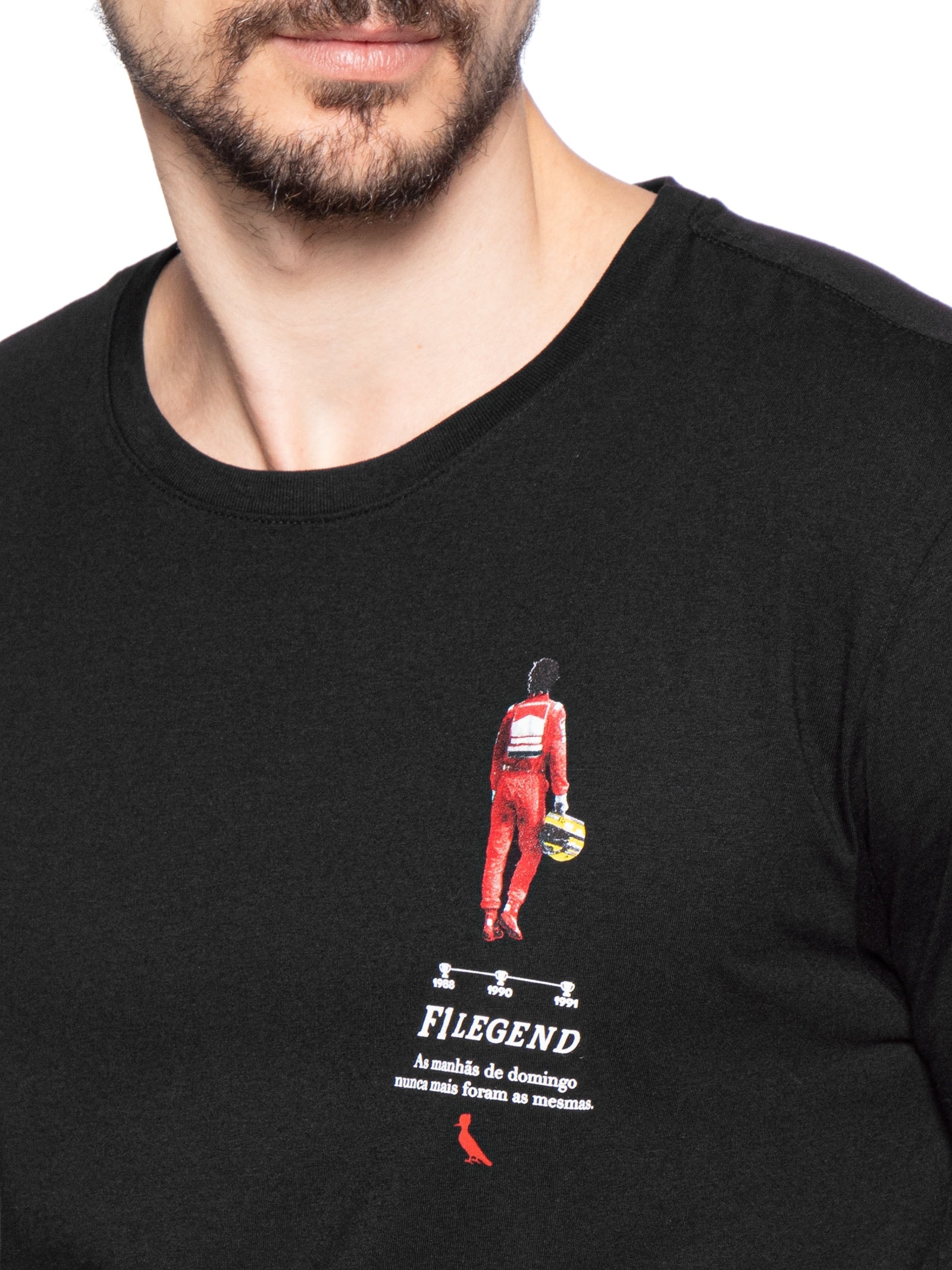 Camiseta Masculina Estampada F1 Legend Senna Preto Reserva