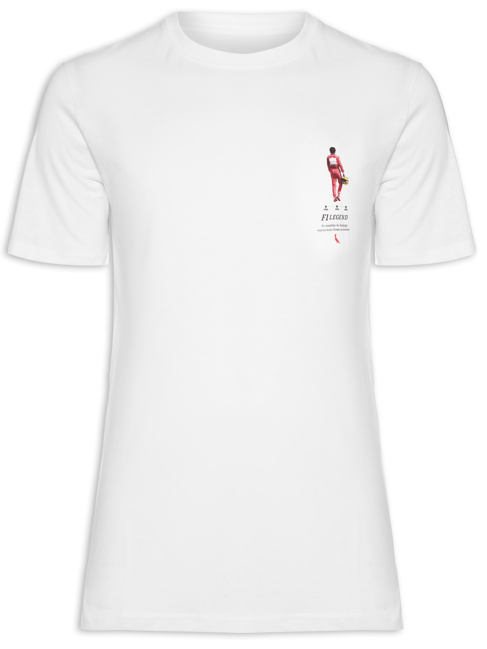 Camiseta Masculina Estampada F1 Leggend Senna Branco Reserva
