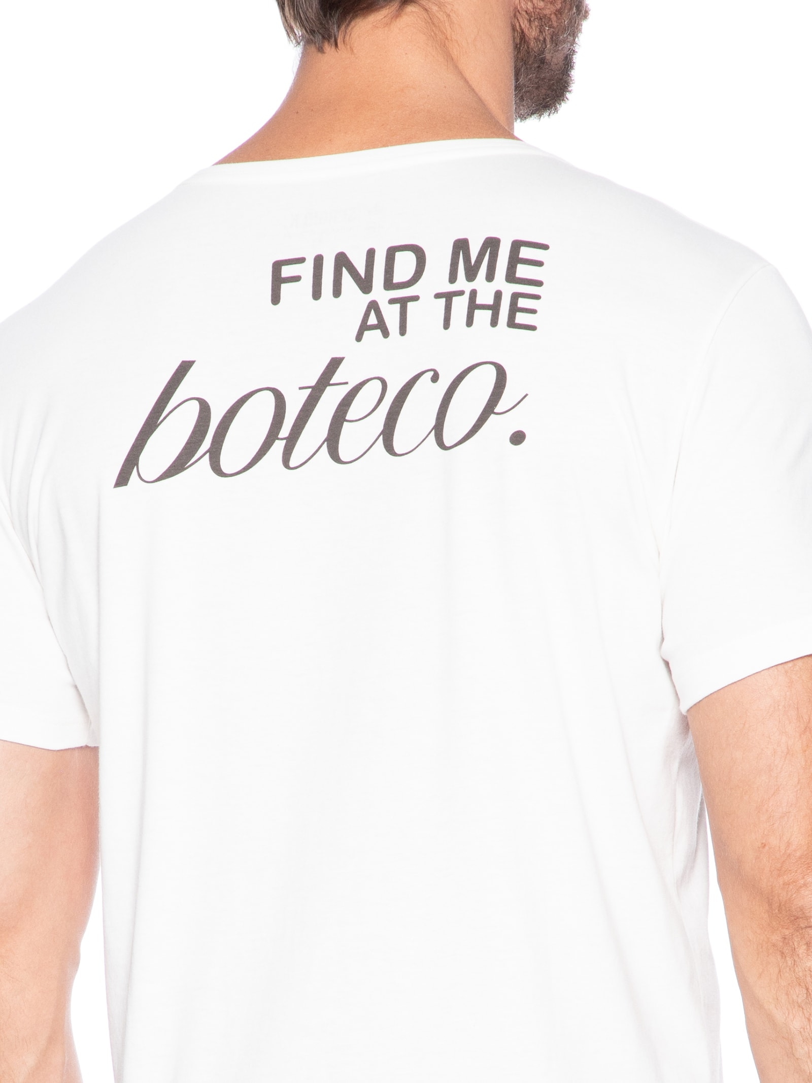 Camiseta Masculina Estampada Find Me At The Boteco Branco Sergio K