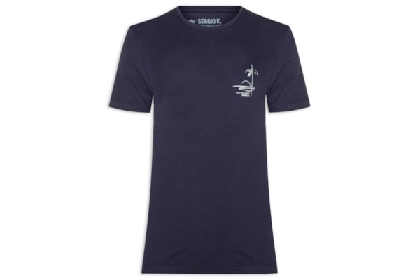 Camiseta Masculina Estampada Find The Sunset - Azul