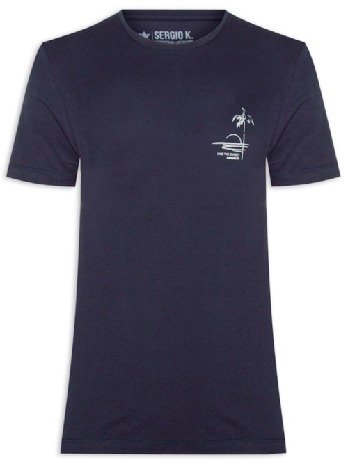 Camiseta Masculina Estampada Find The Sunset – Azul