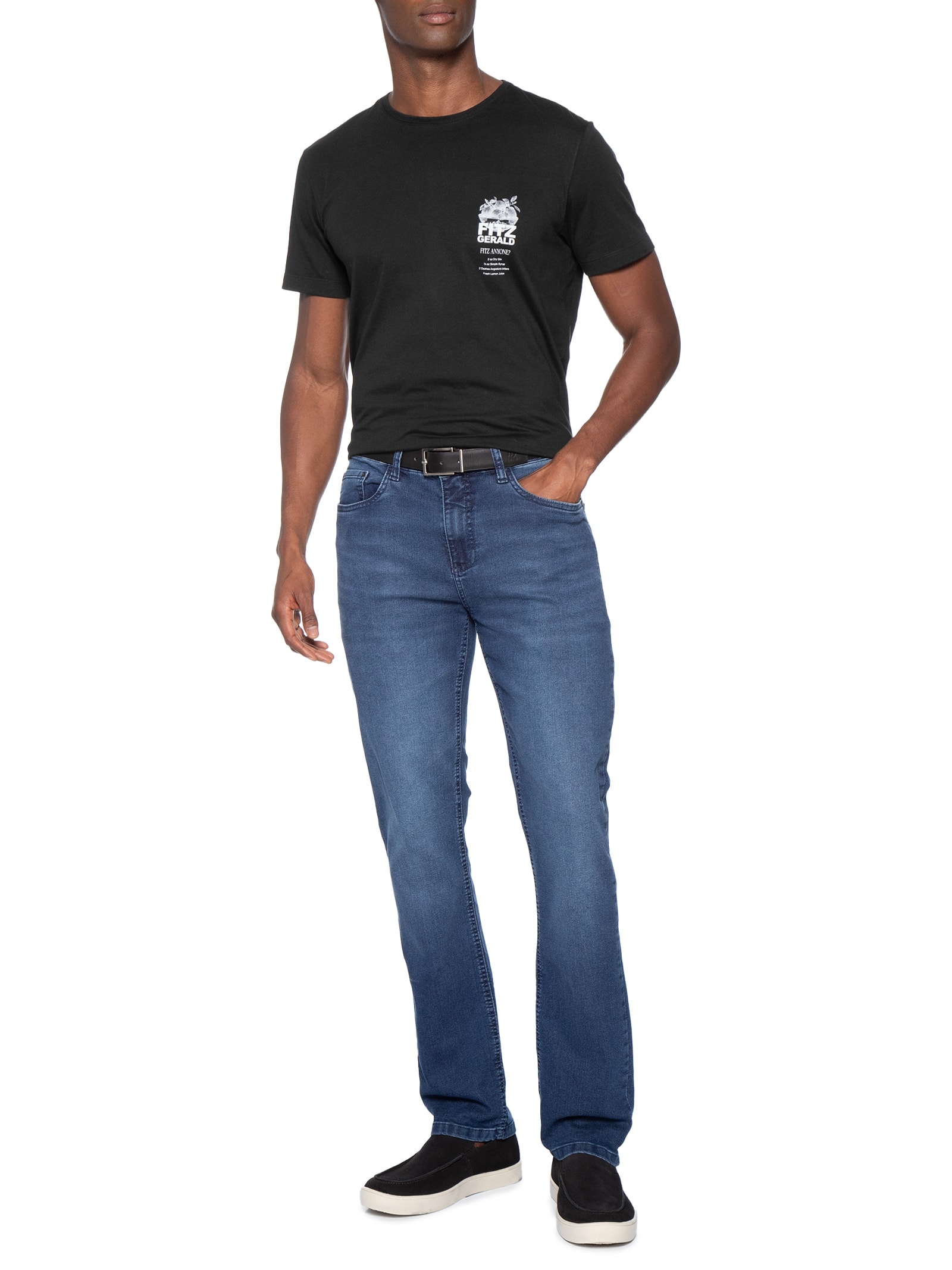 Camiseta Masculina Estampada Fitzgerald – Preto Sergio K