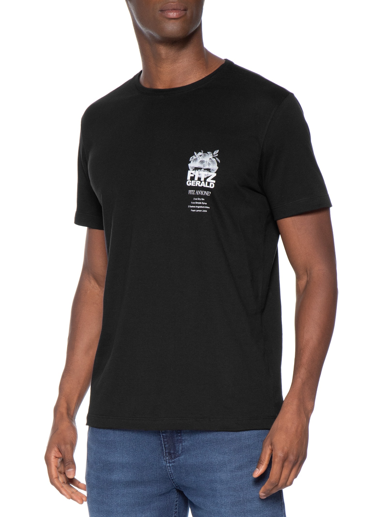Camiseta Masculina Estampada Fitzgerald – Preto Sergio K