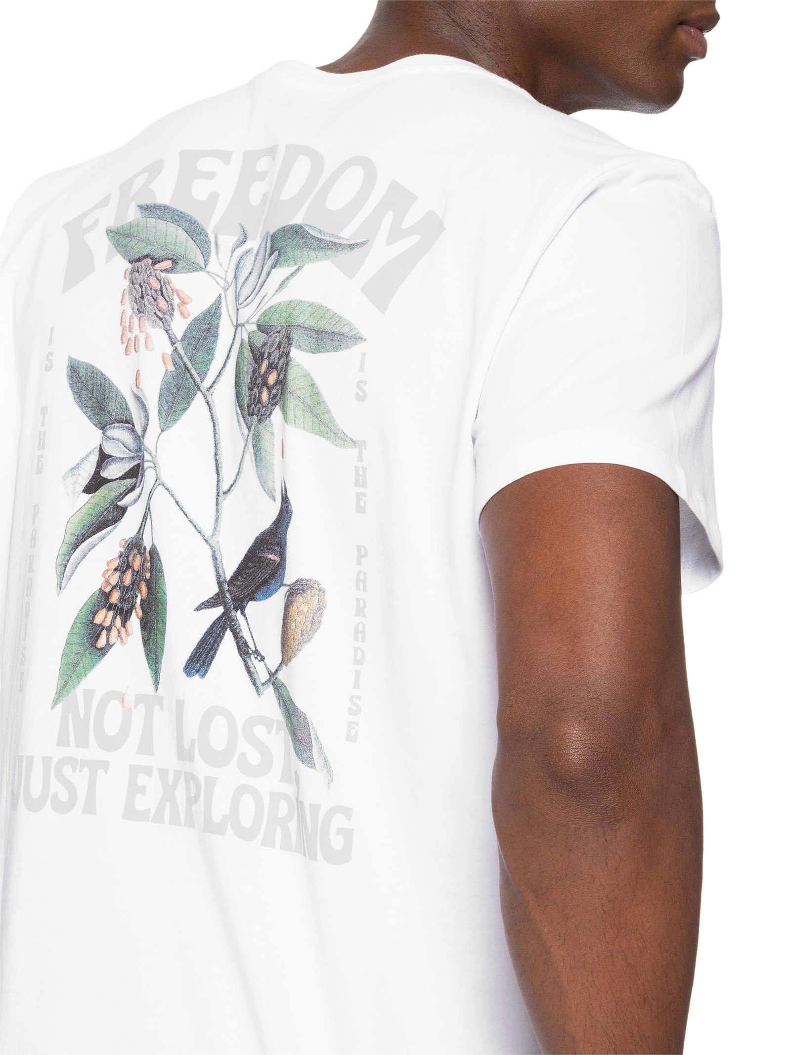 Camiseta Masculina Estampada Freedom – Branco Sergio K