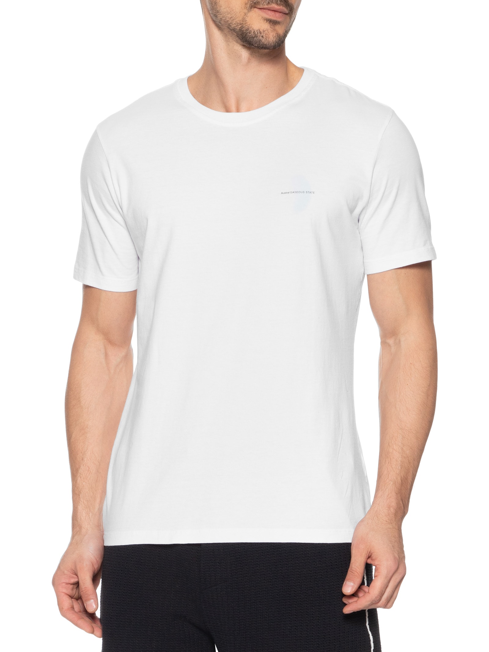 Camiseta Masculina Estampada Gas – Branco Austral