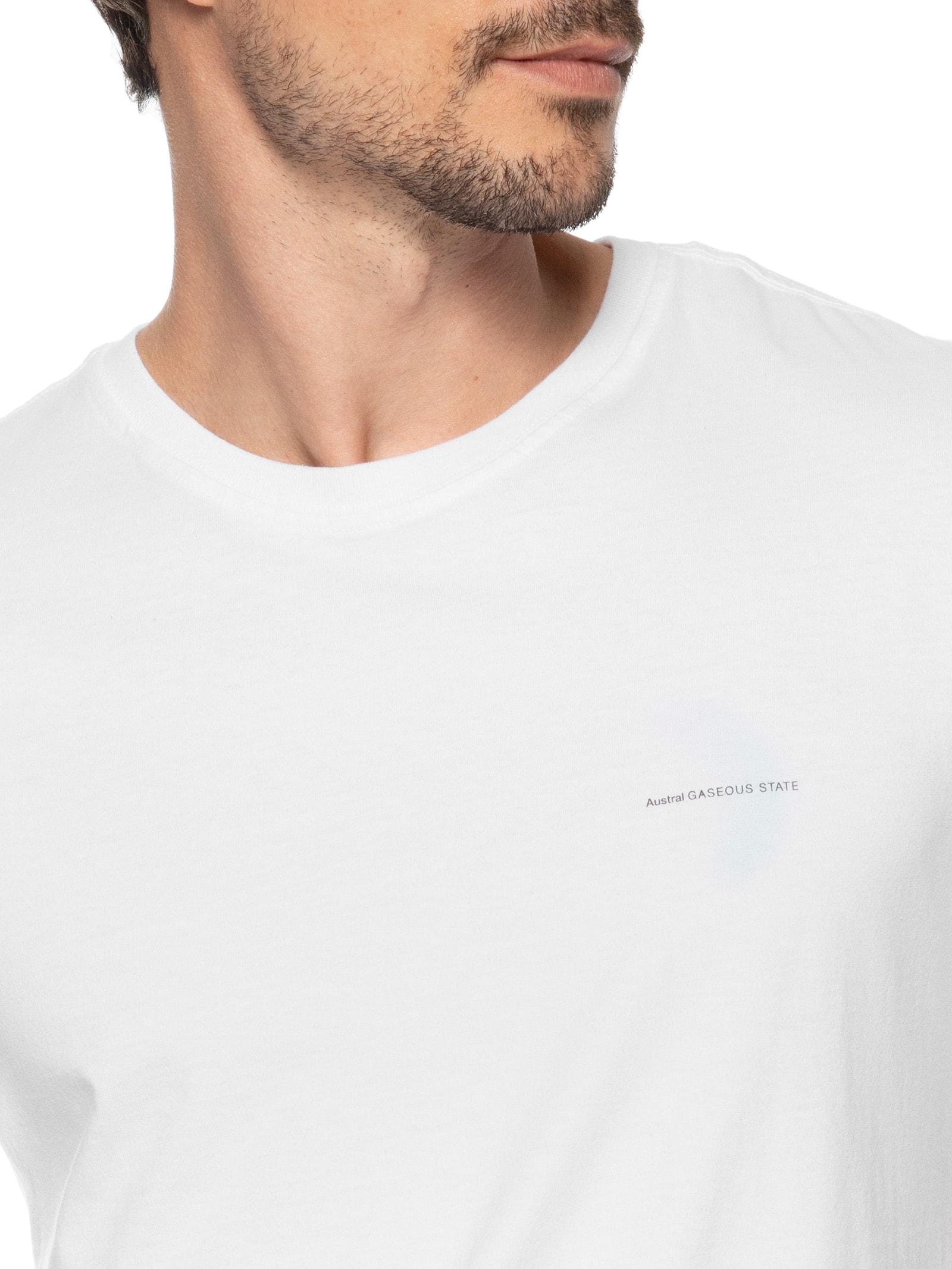 Camiseta Masculina Estampada Gas – Branco Austral