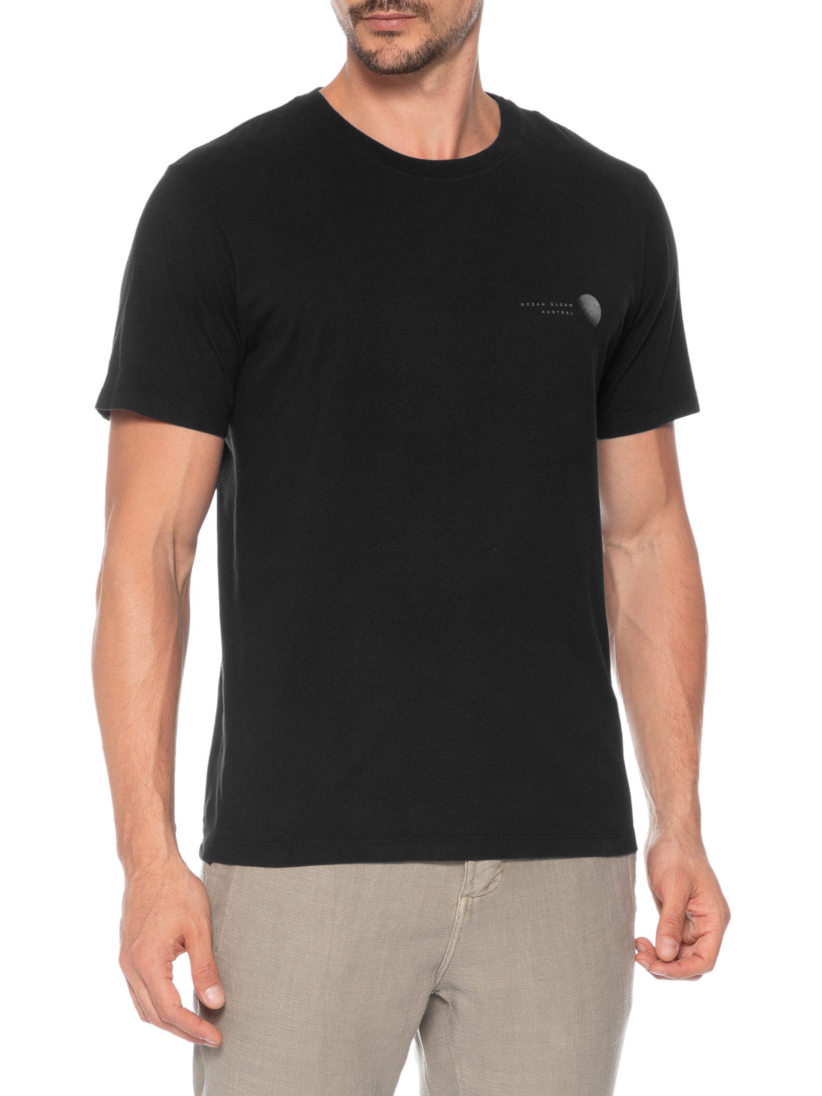 Camiseta Masculina Estampada Gleam Preto Austral