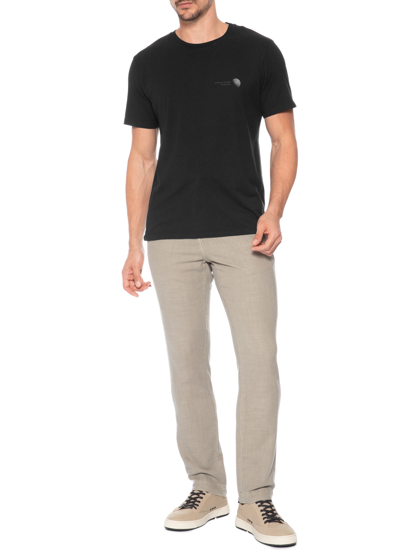 Camiseta Masculina Estampada Gleam Preto Austral