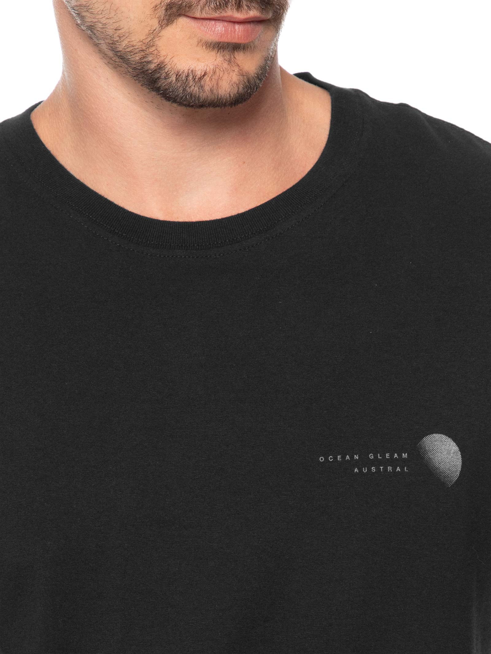 Camiseta Masculina Estampada Gleam Preto Austral