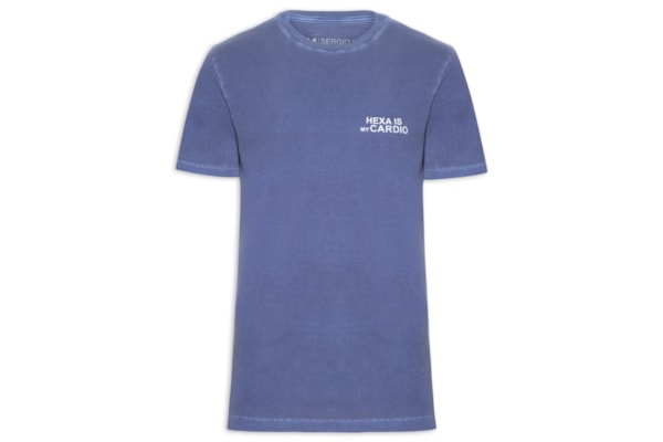 Camiseta Masculina Estampada Hexa Is My Cardio - Azul