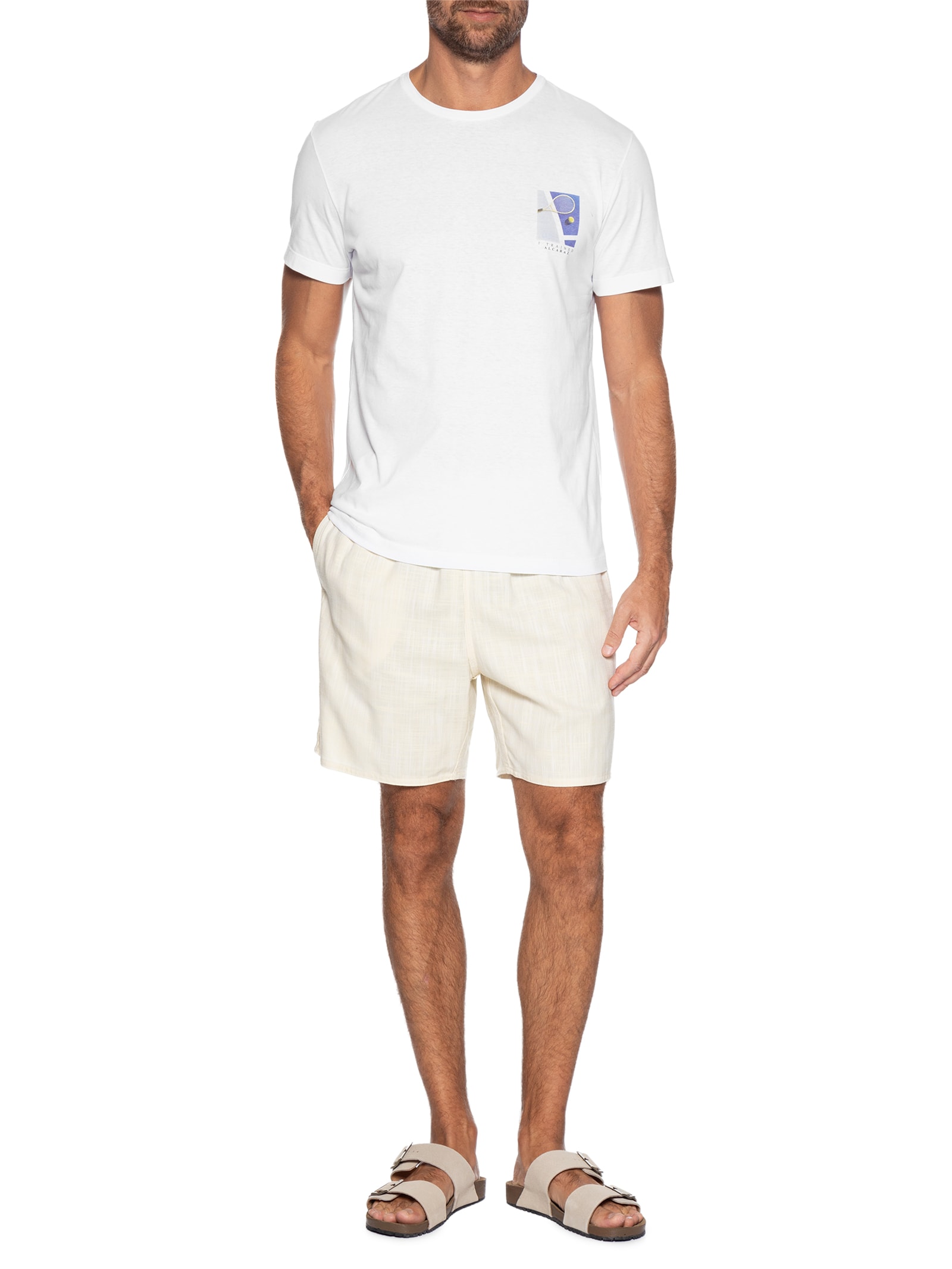 Camiseta Masculina Estampada I Trained  Branco Sergio K