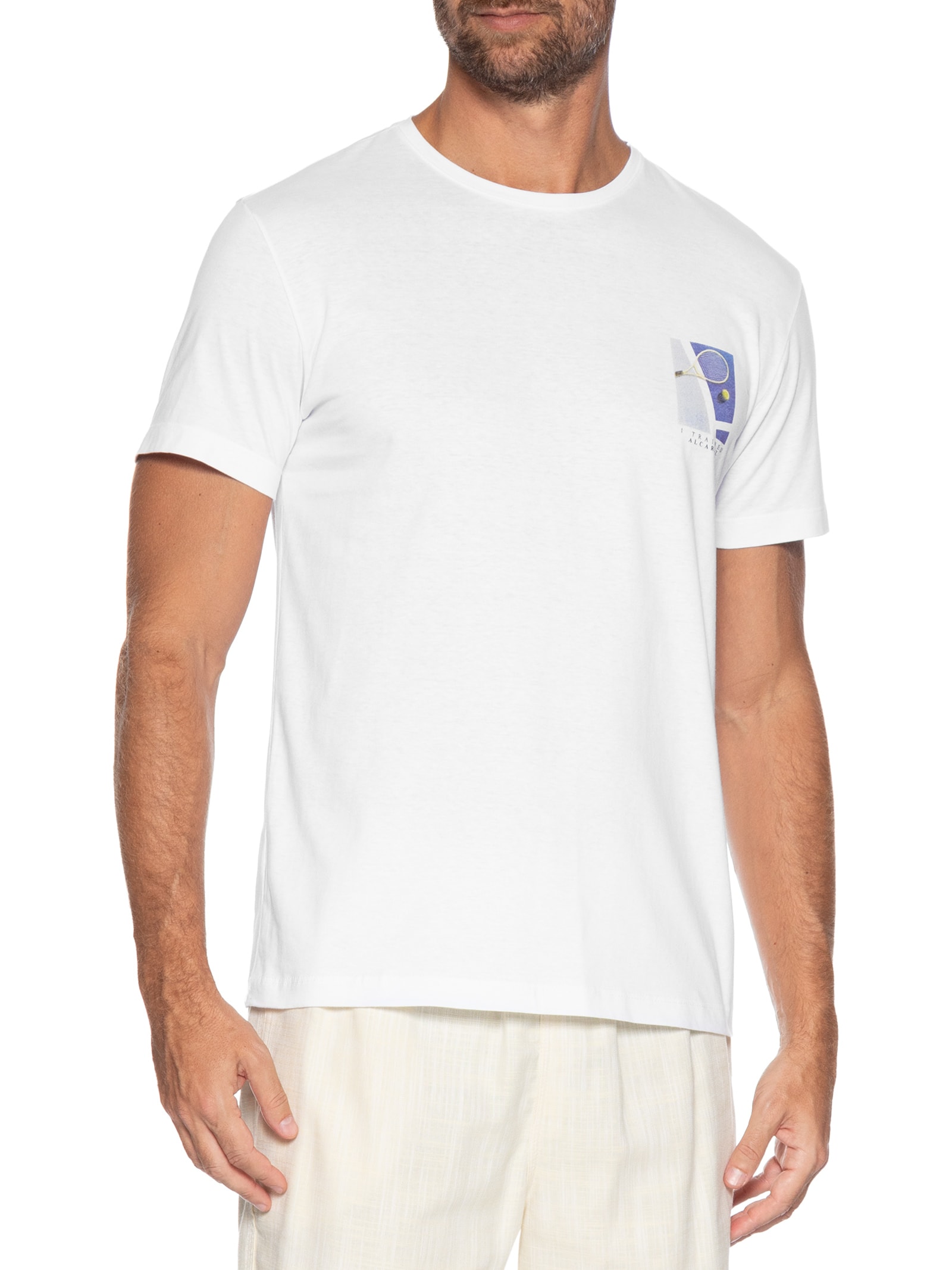 Camiseta Masculina Estampada I Trained  – Branco Sergio K