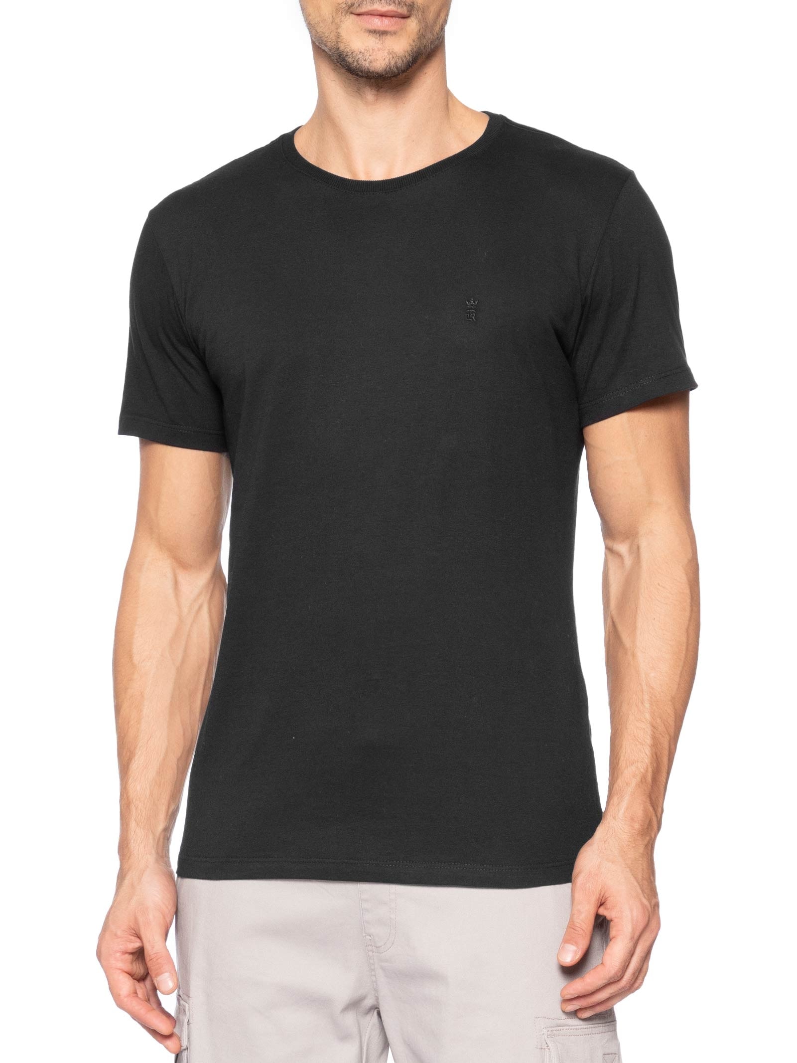 Camiseta Masculina Estampada Invest Happiness Preto Sergio K