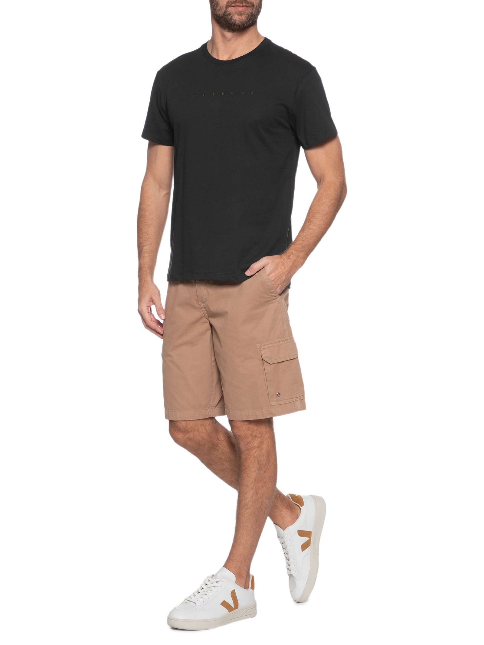 Camiseta Masculina Estampada Jeans Gold Preto Reserva