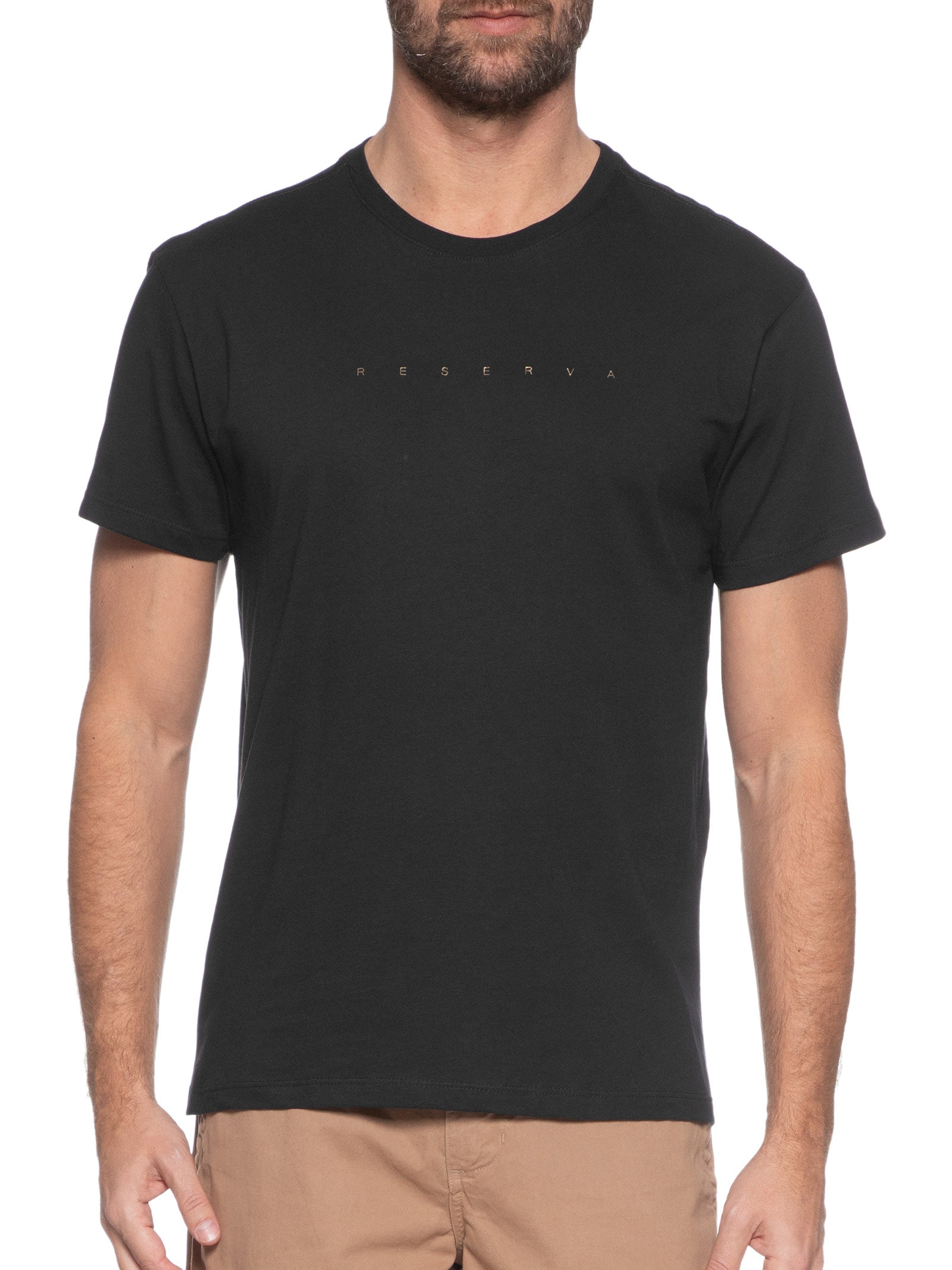 Camiseta Masculina Estampada Jeans Gold Preto Reserva