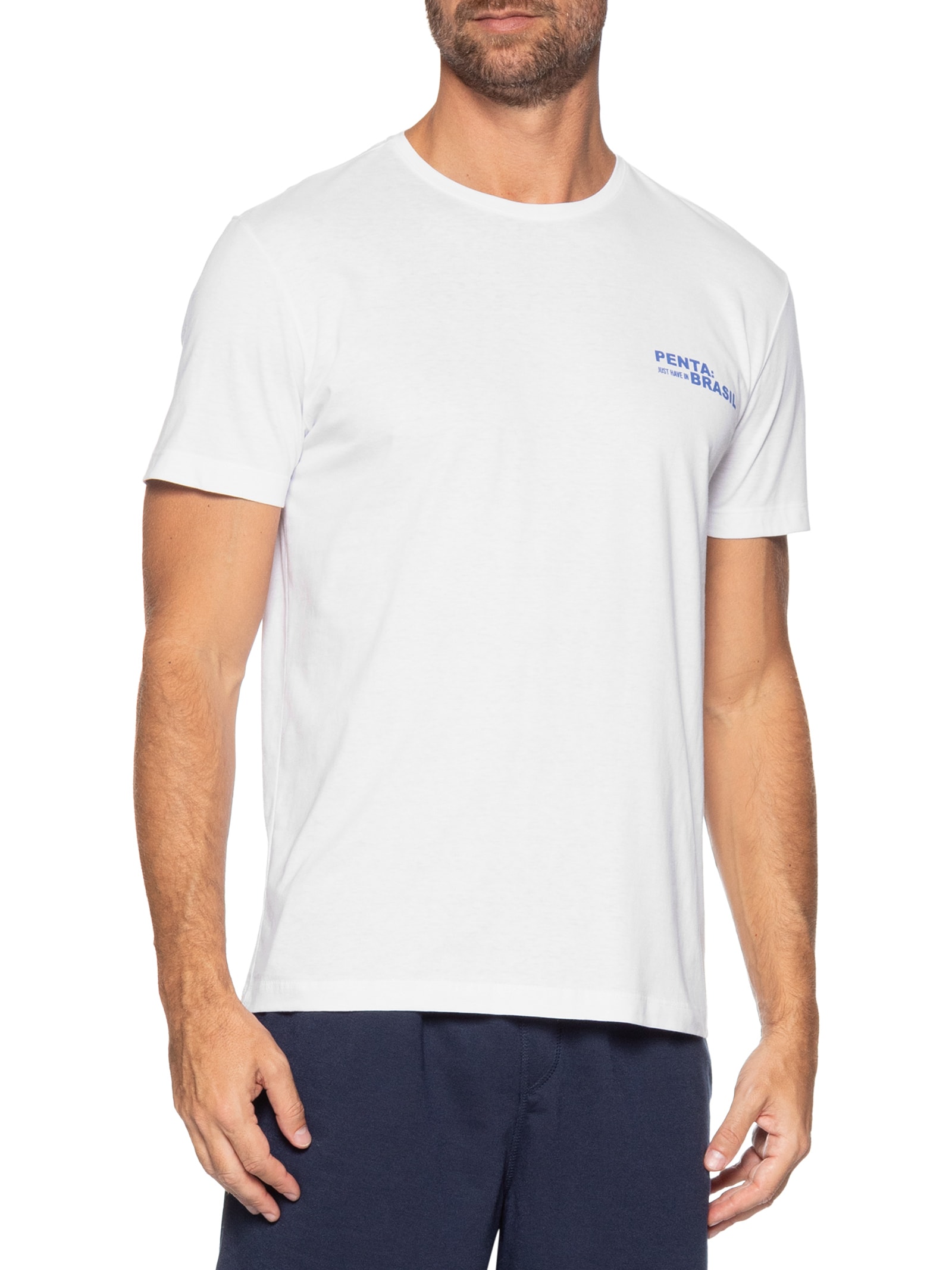 Camiseta Masculina Estampada Just Have In Brasil – Branco Sergio K