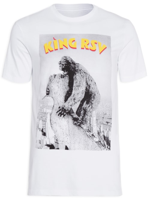Camiseta Masculina Estampada King Rsv – Branco