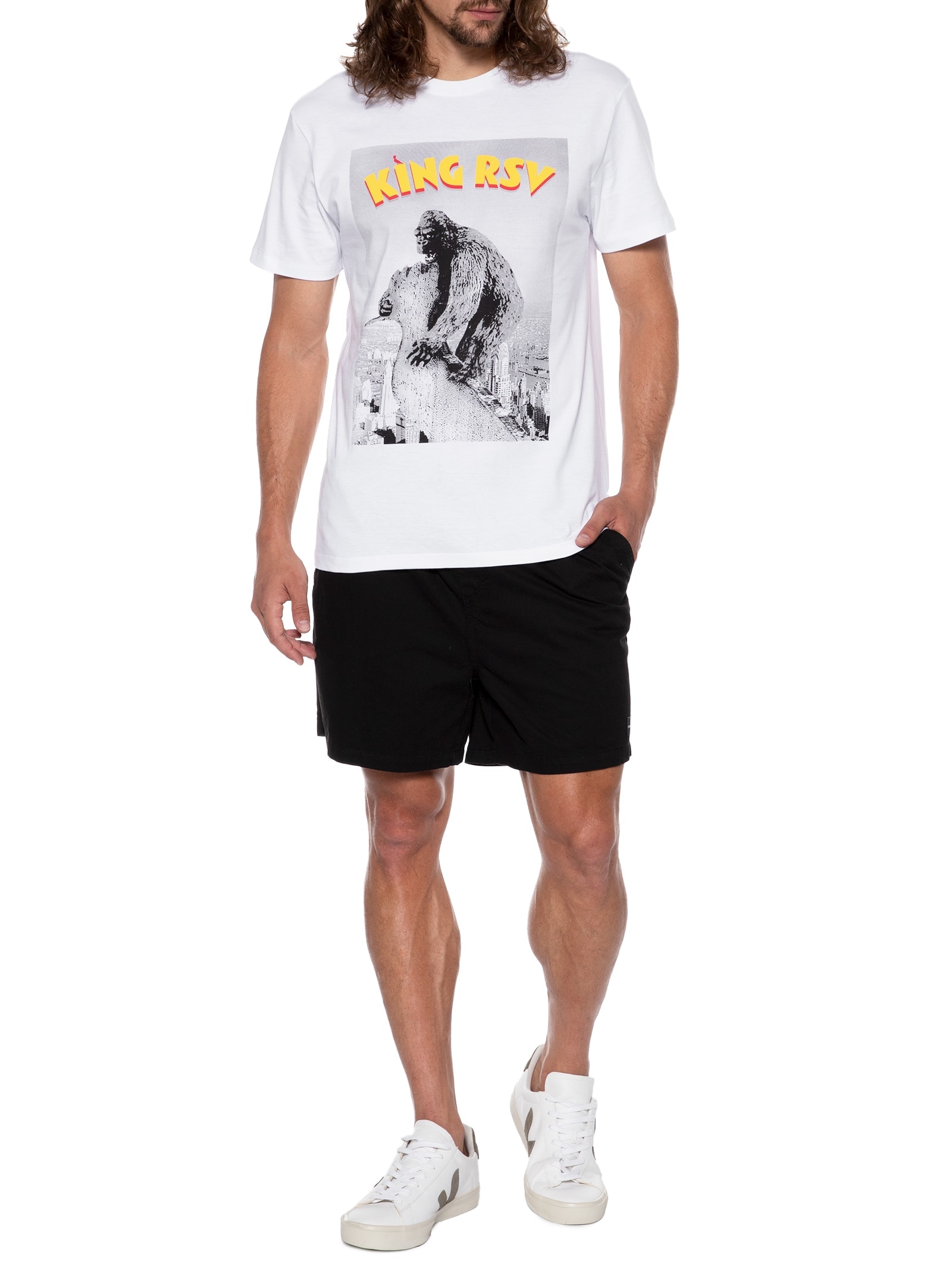 Camiseta Masculina Estampada King Rsv Branco Reserva