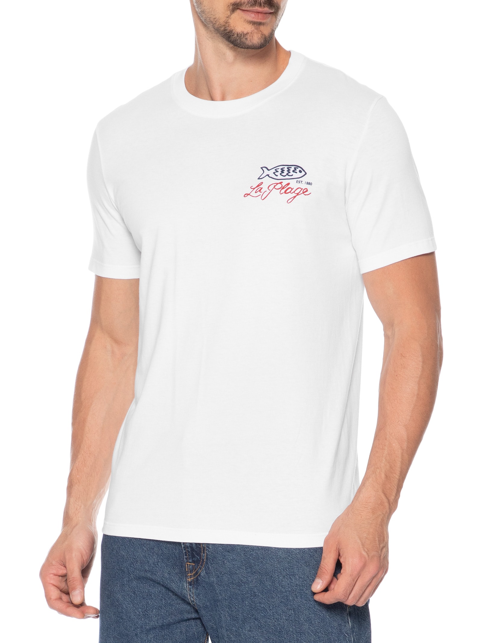 Camiseta Masculina Estampada La Palge Branco Hering