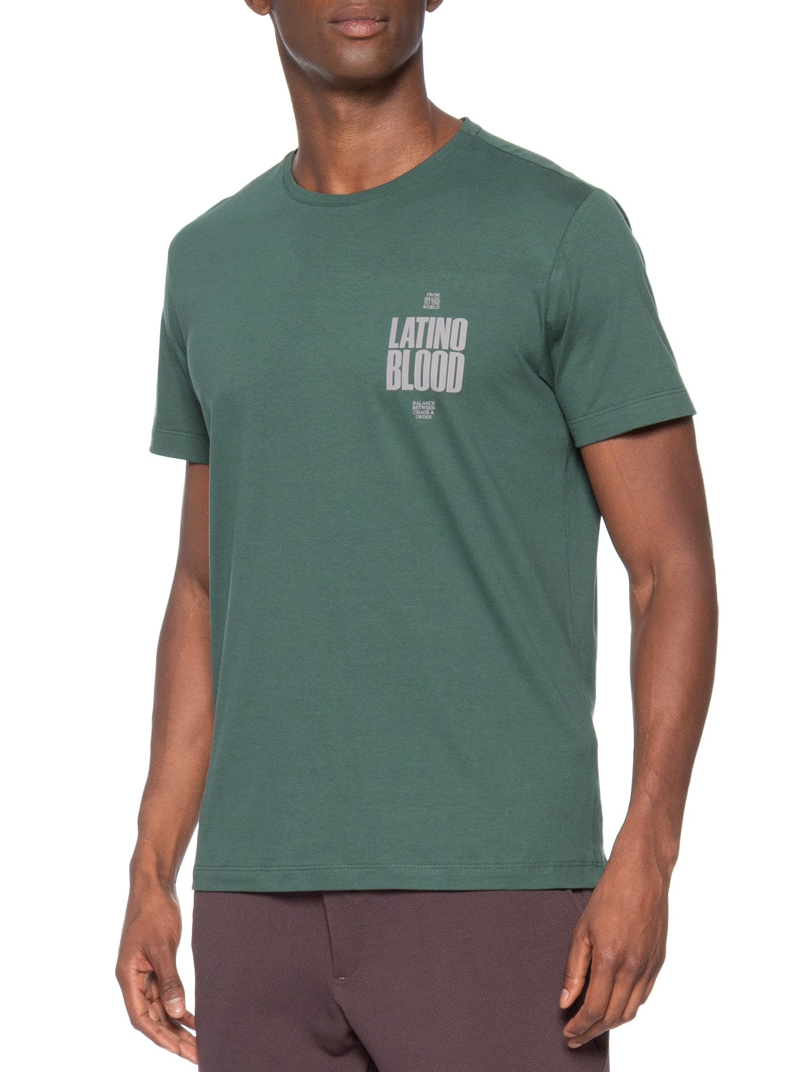 Camiseta Masculina Estampada Latino Blood Verde Sergio K