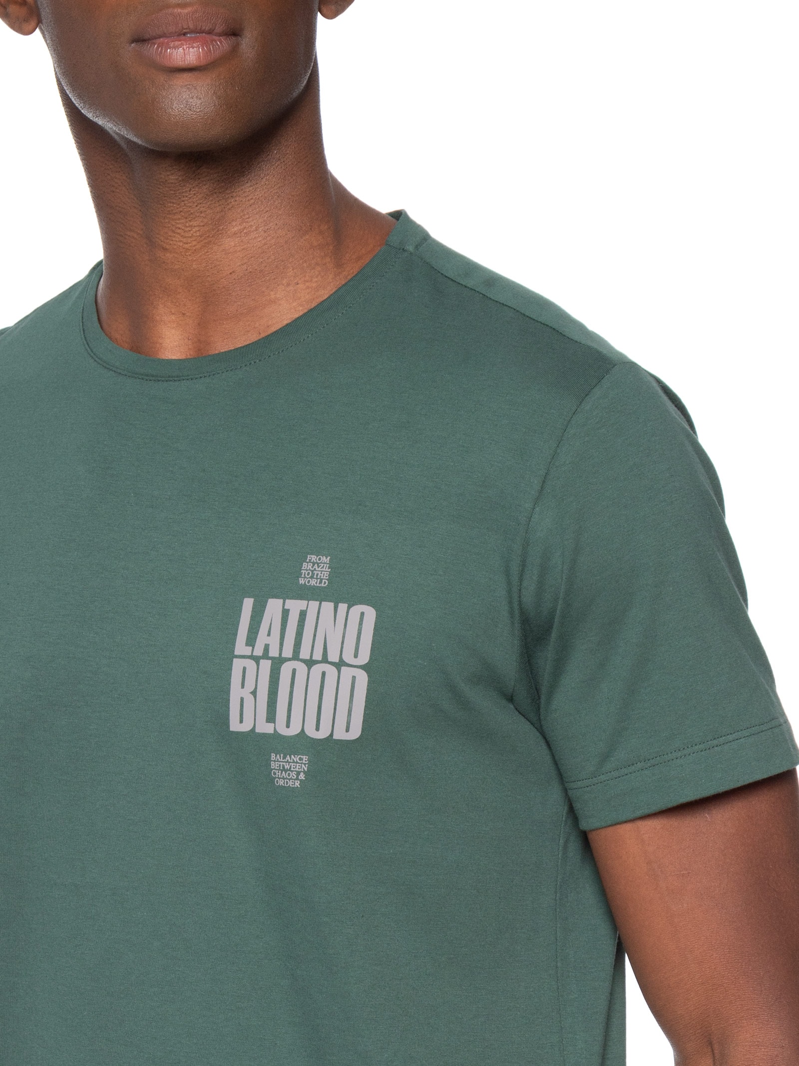 Camiseta Masculina Estampada Latino Blood Verde Sergio K