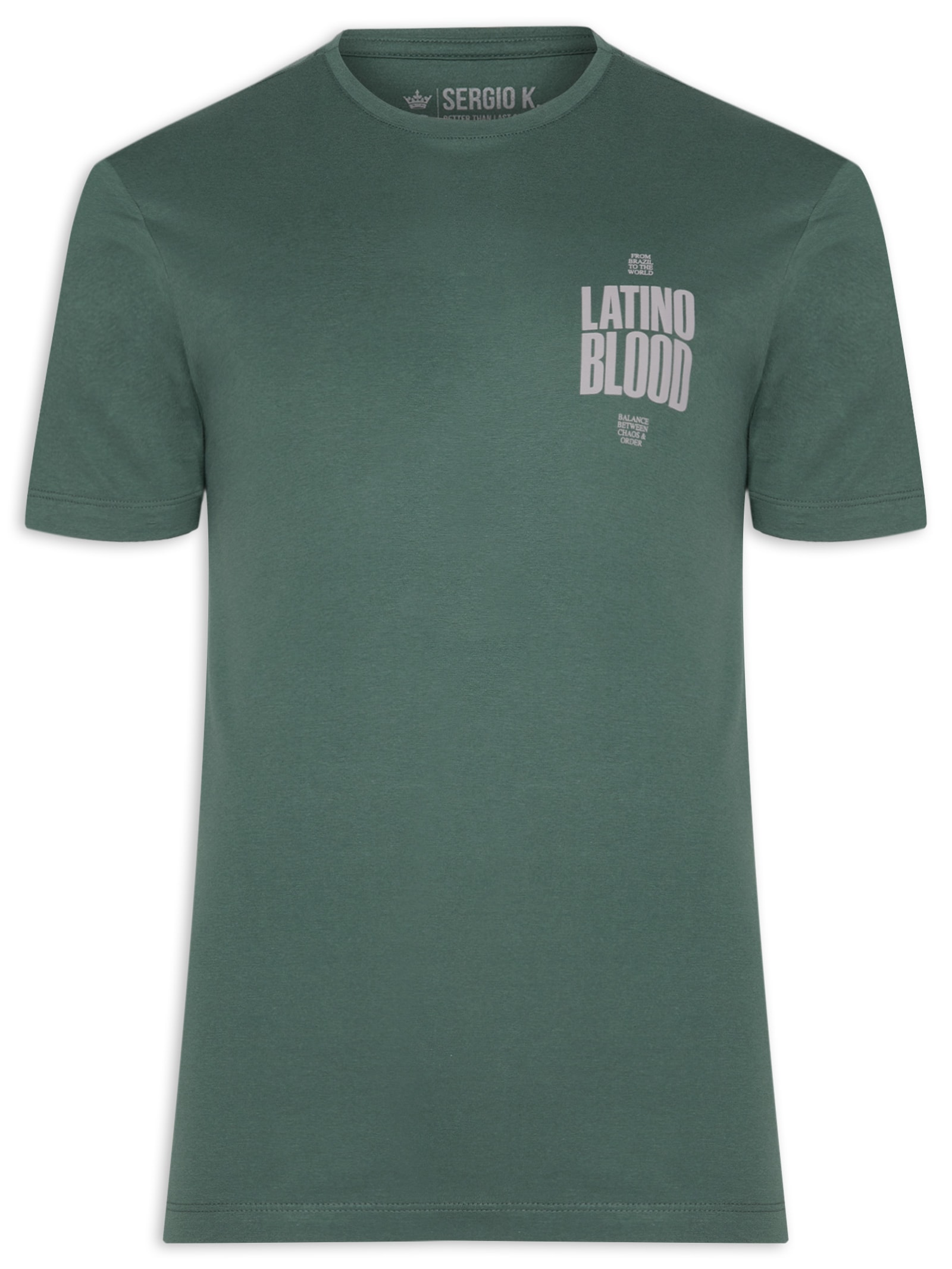 Camiseta Masculina Estampada Latino Blood – Verde Sergio K