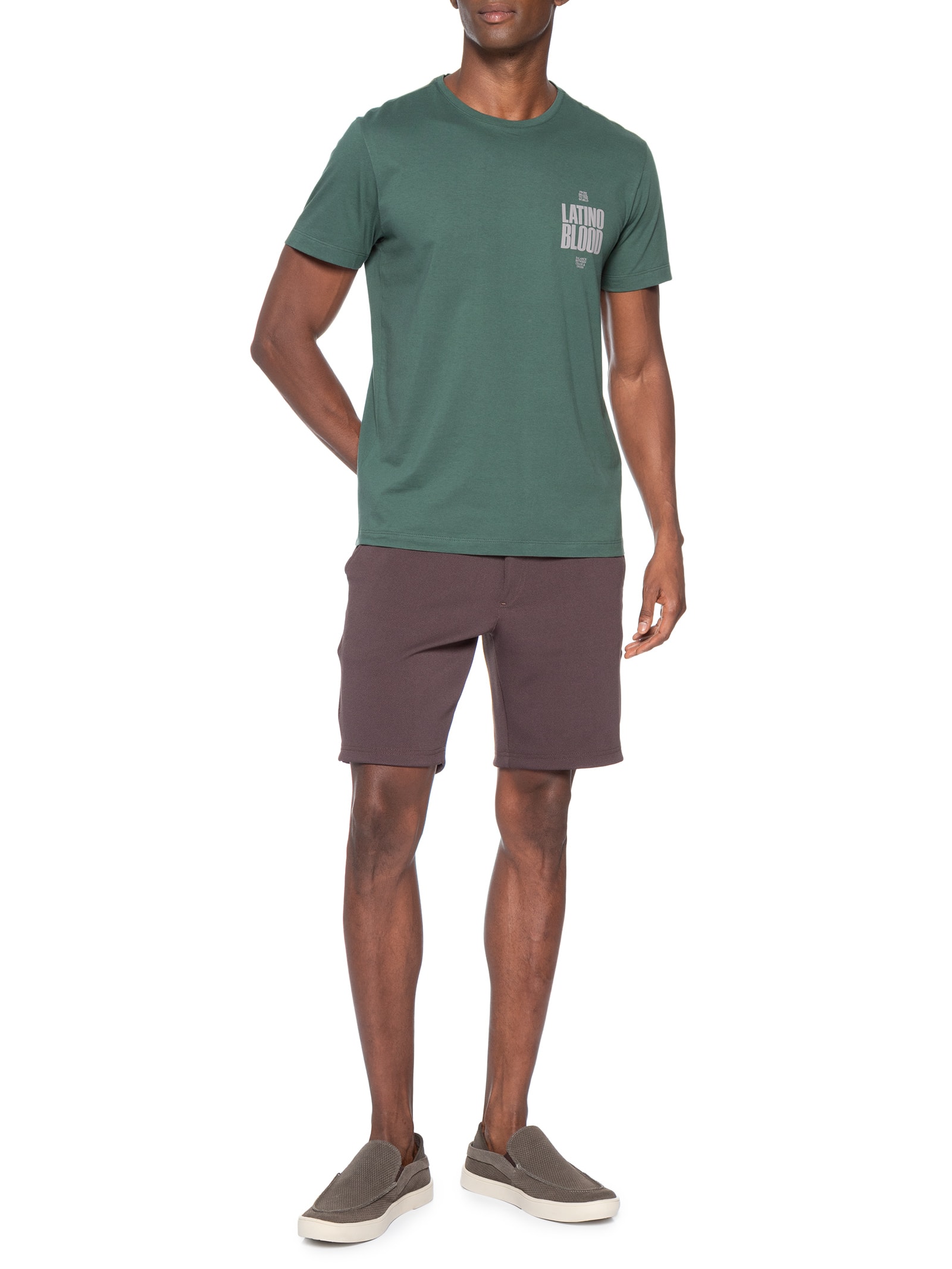 Camiseta Masculina Estampada Latino Blood – Verde Sergio K