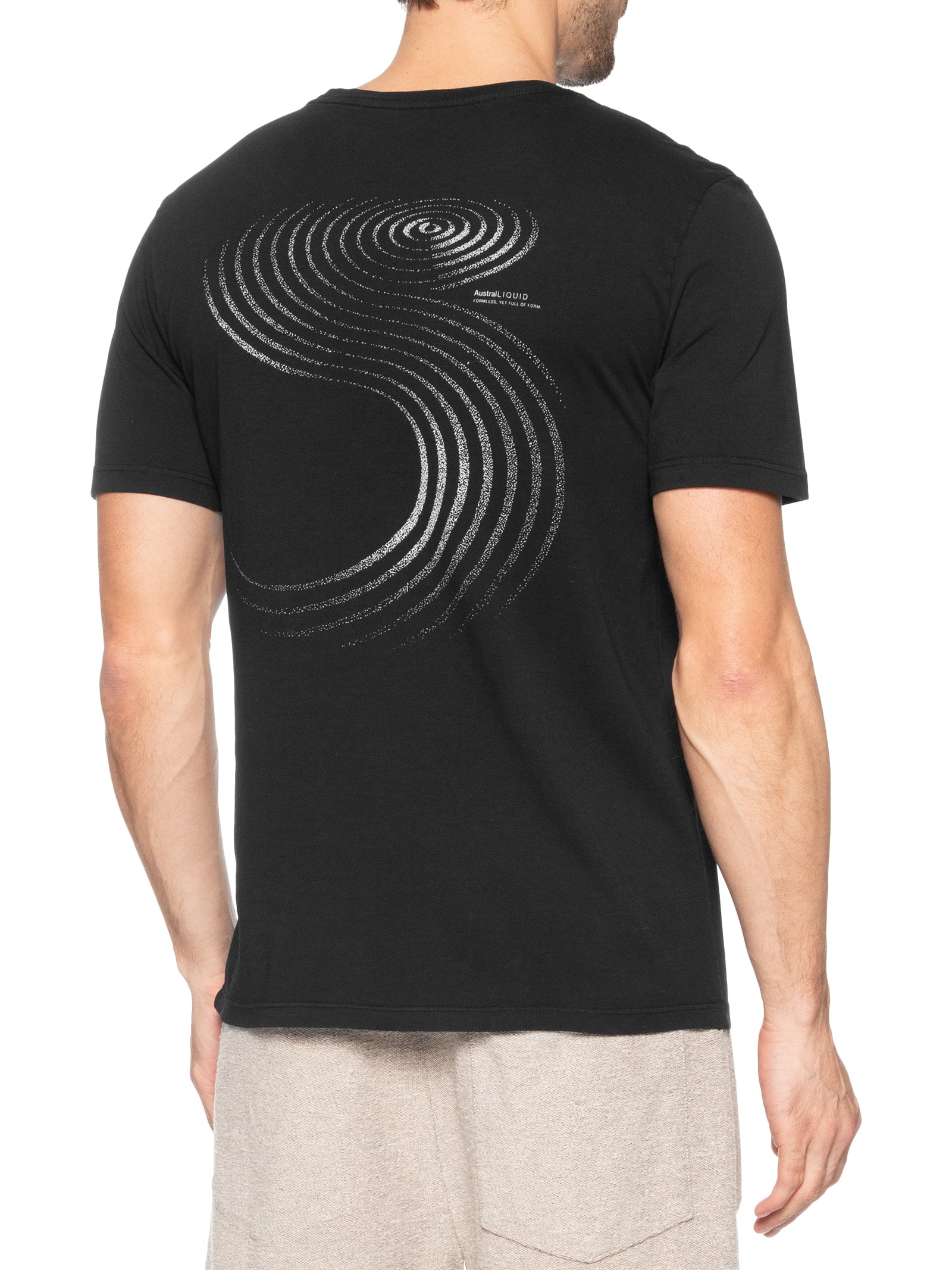 Camiseta Masculina Estampada Liquid Preto Austral