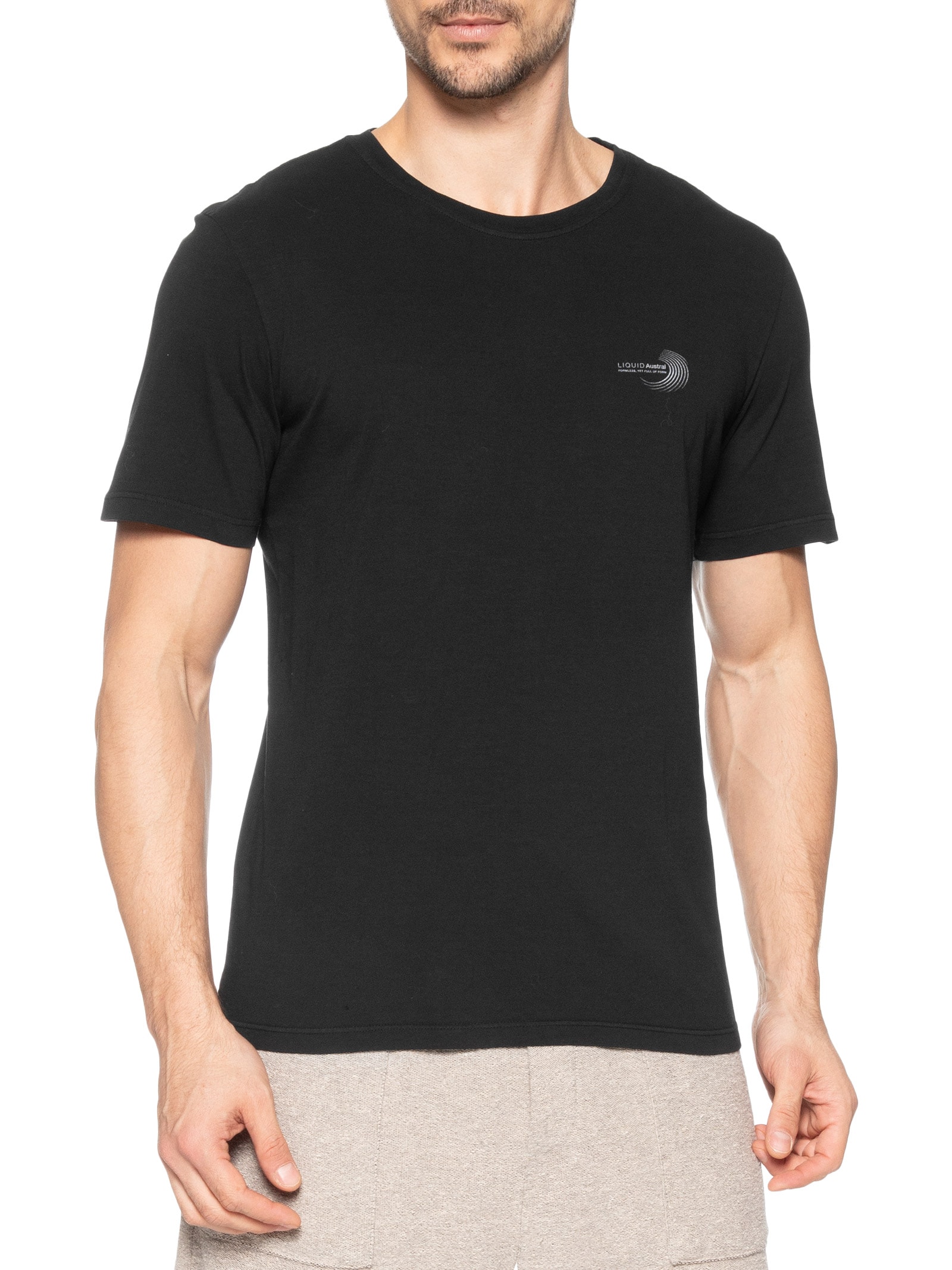 Camiseta Masculina Estampada Liquid Preto Austral