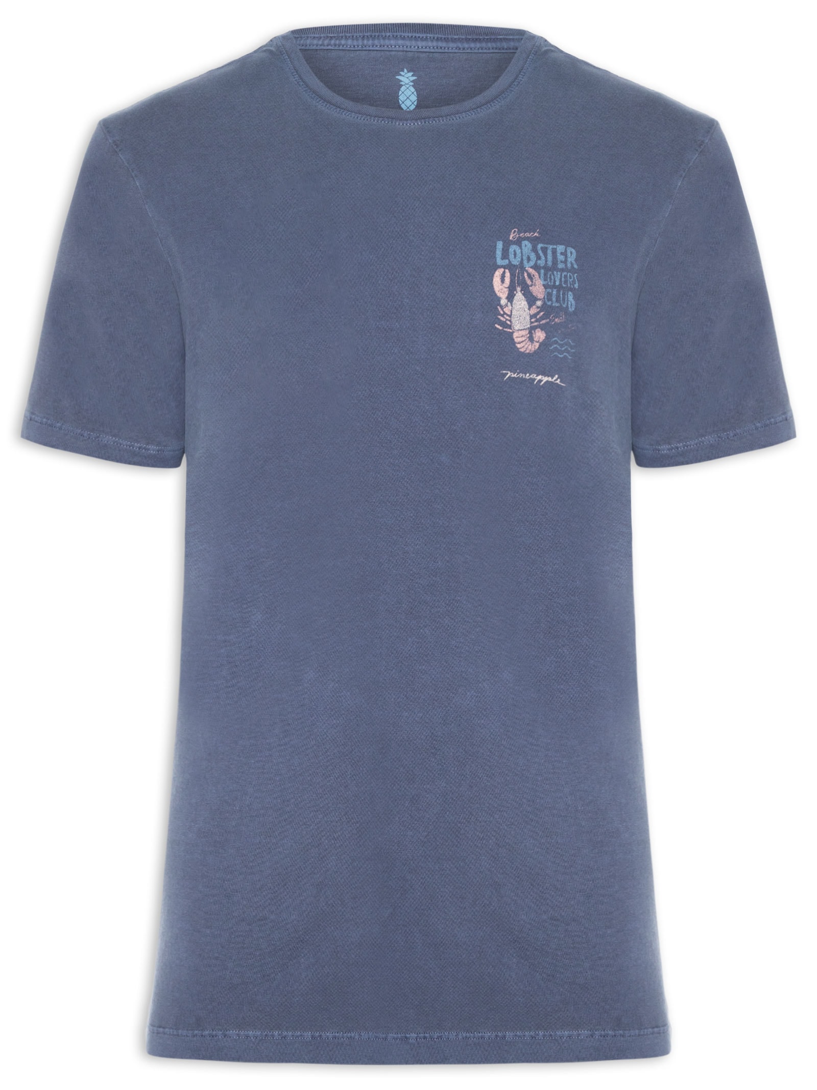Camiseta Masculina Estampada Lobster Club Azul Pineapple