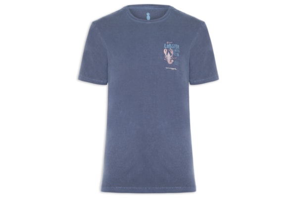 Camiseta Masculina Estampada Lobster Club - Azul