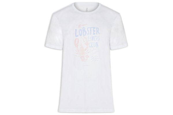 Camiseta Masculina Estampada Lobster Club - Branco
