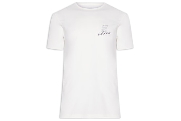 Camiseta Masculina Estampada Local Boteco - Branco
