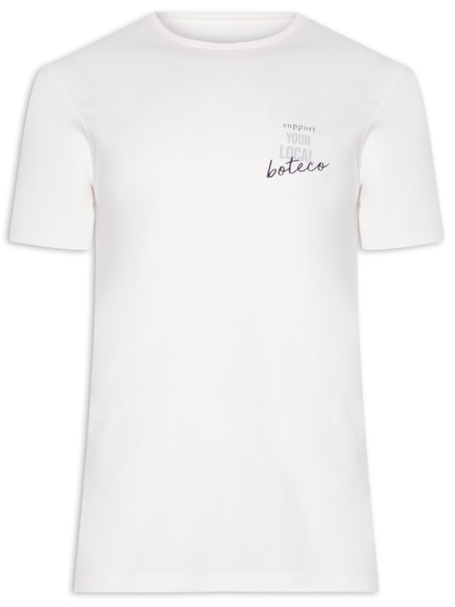 Camiseta Masculina Estampada Local Boteco – Branco