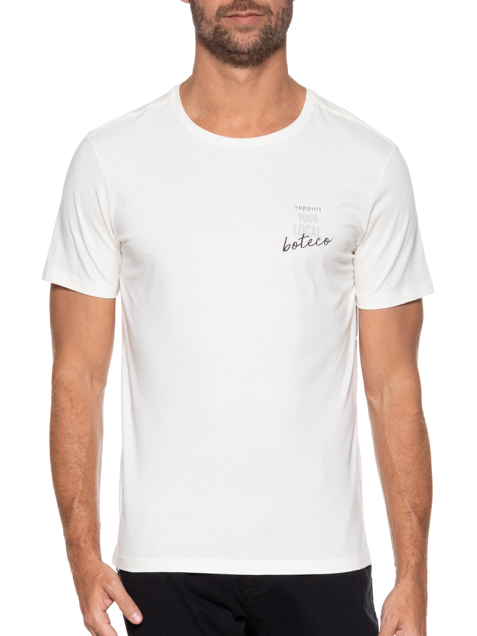 Camiseta Masculina Estampada Local Boteco Branco Sergio K