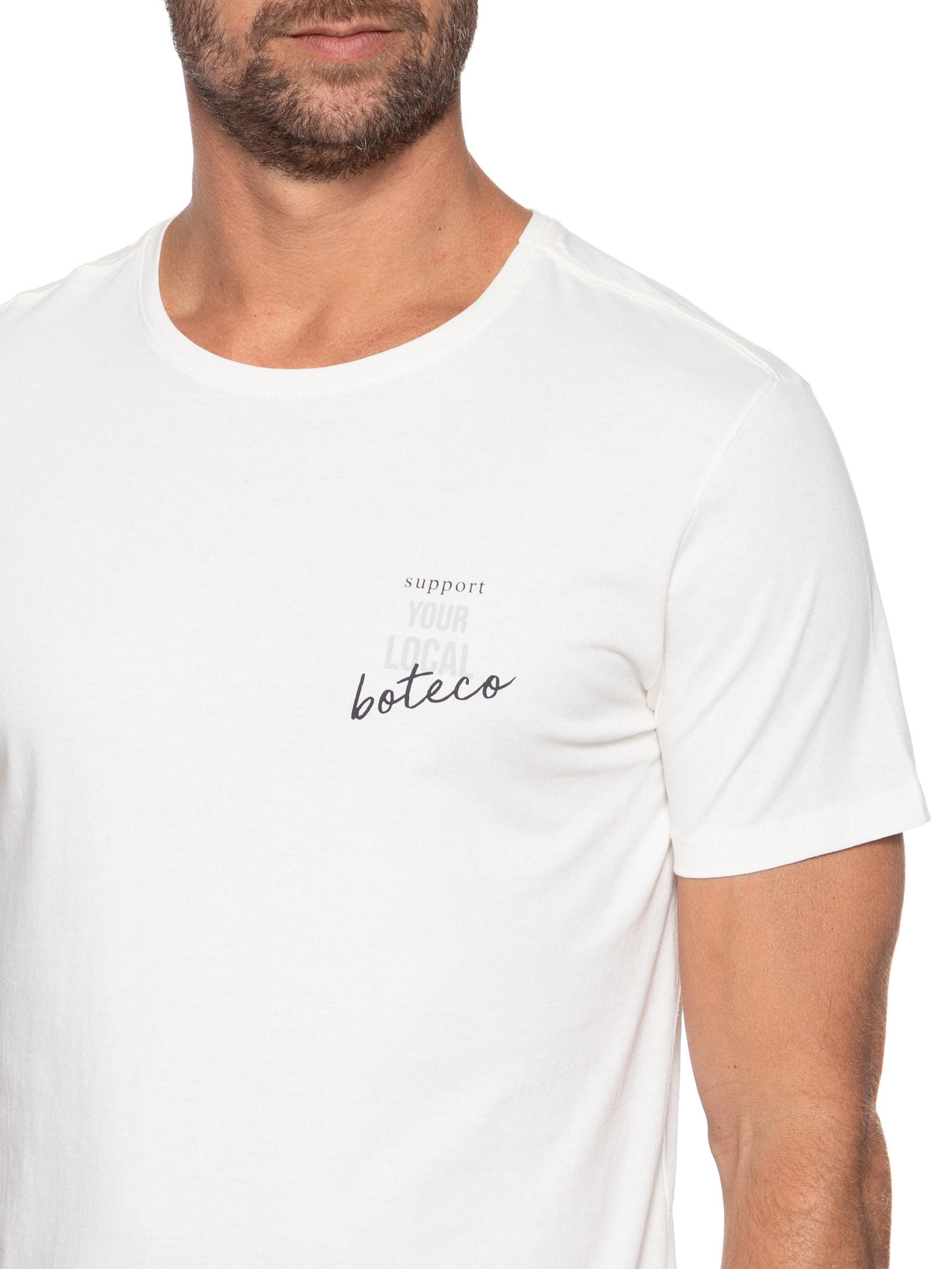 Camiseta Masculina Estampada Local Boteco Branco Sergio K