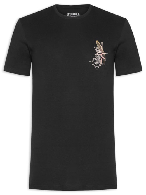 Camiseta Masculina Estampada Logo Mania – Preto