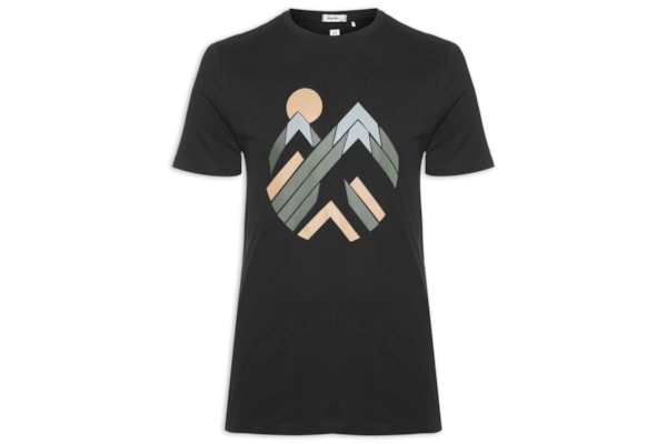 Camiseta Masculina Estampada Manga Curta - Preto