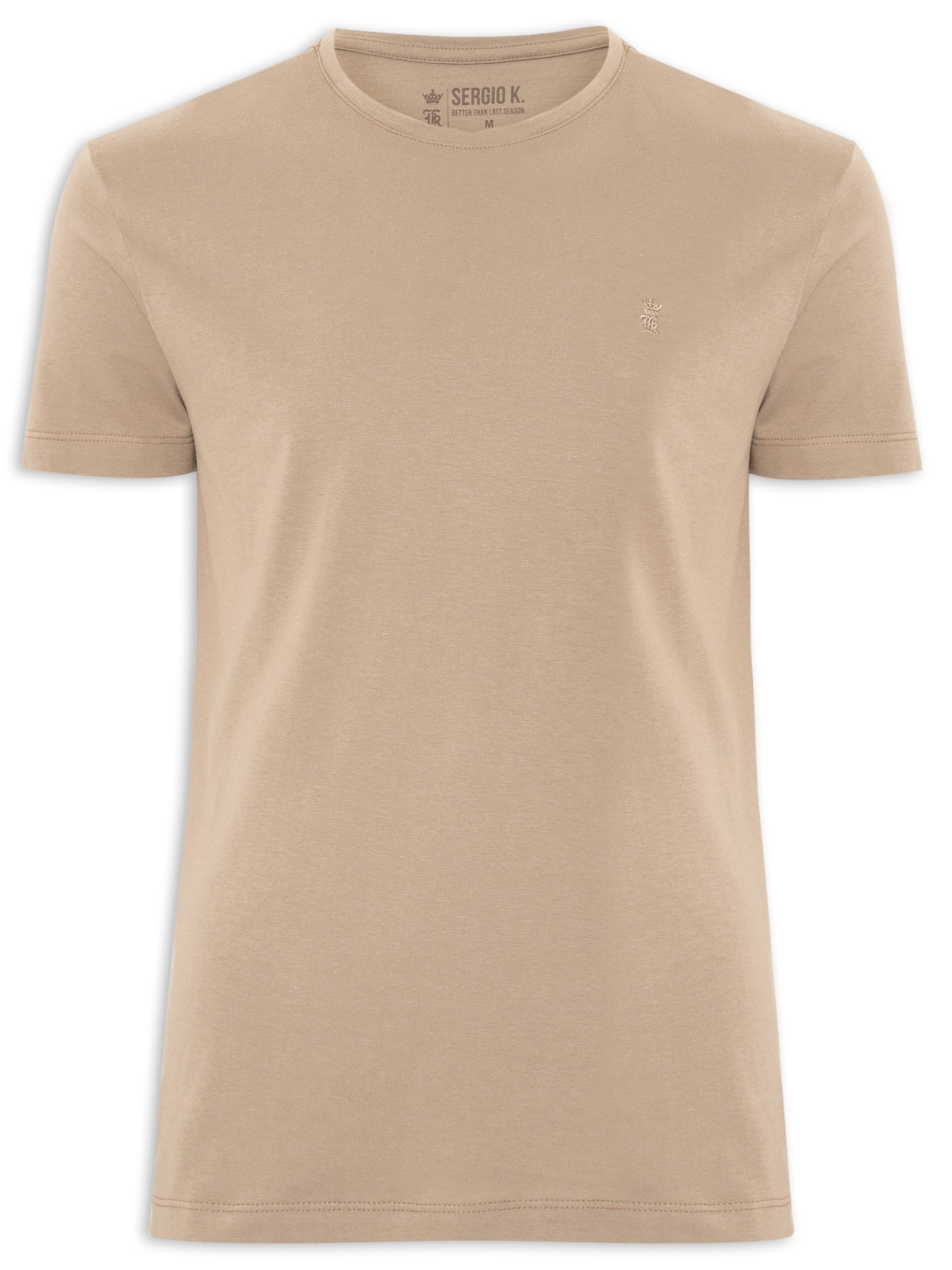 Camiseta Masculina Estampada Marathon Bege Sergio K