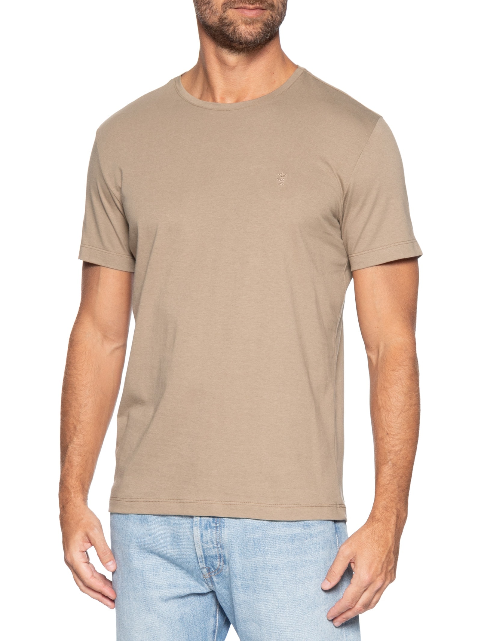 Camiseta Masculina Estampada Marathon Bege Sergio K
