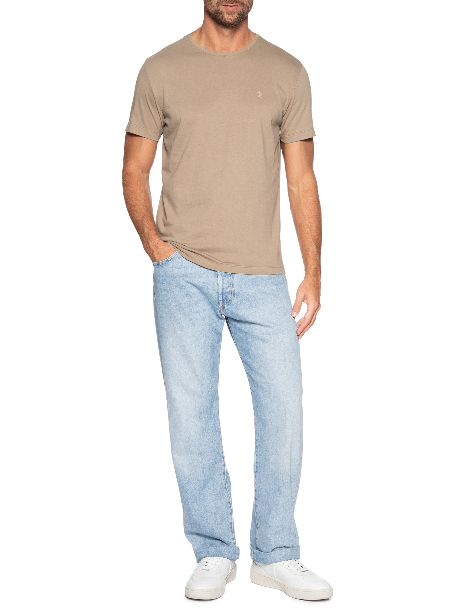 Camiseta Masculina Estampada Marathon – Bege Sergio K