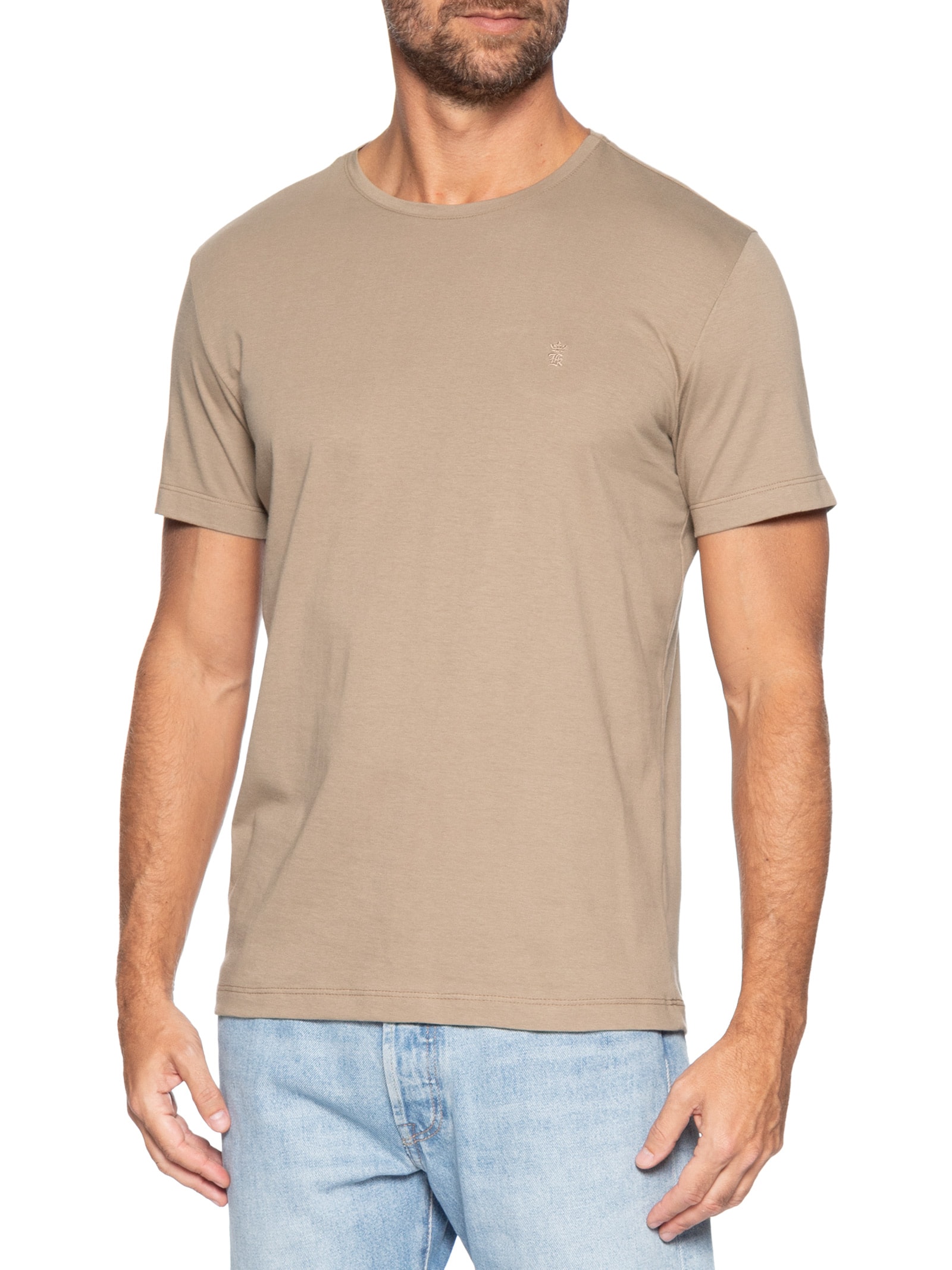 Camiseta Masculina Estampada Marathon – Bege Sergio K