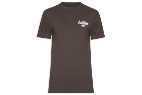 Camiseta Masculina Estampada - Marrom