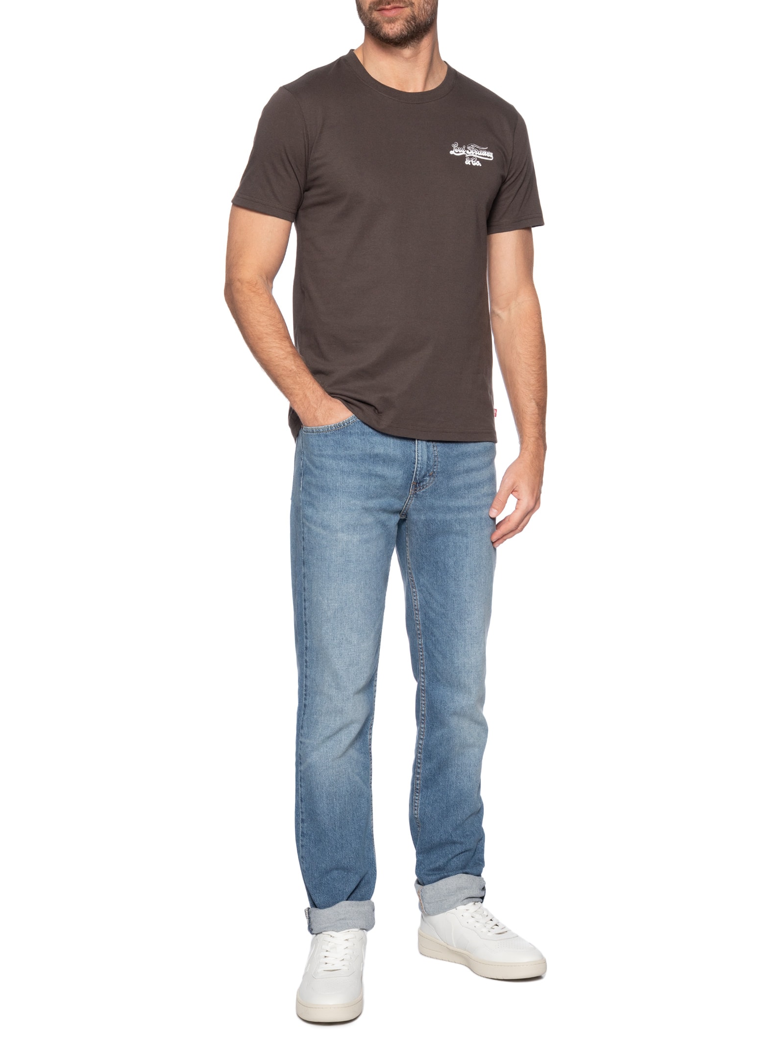 Camiseta Masculina Estampada Marrom Levi's