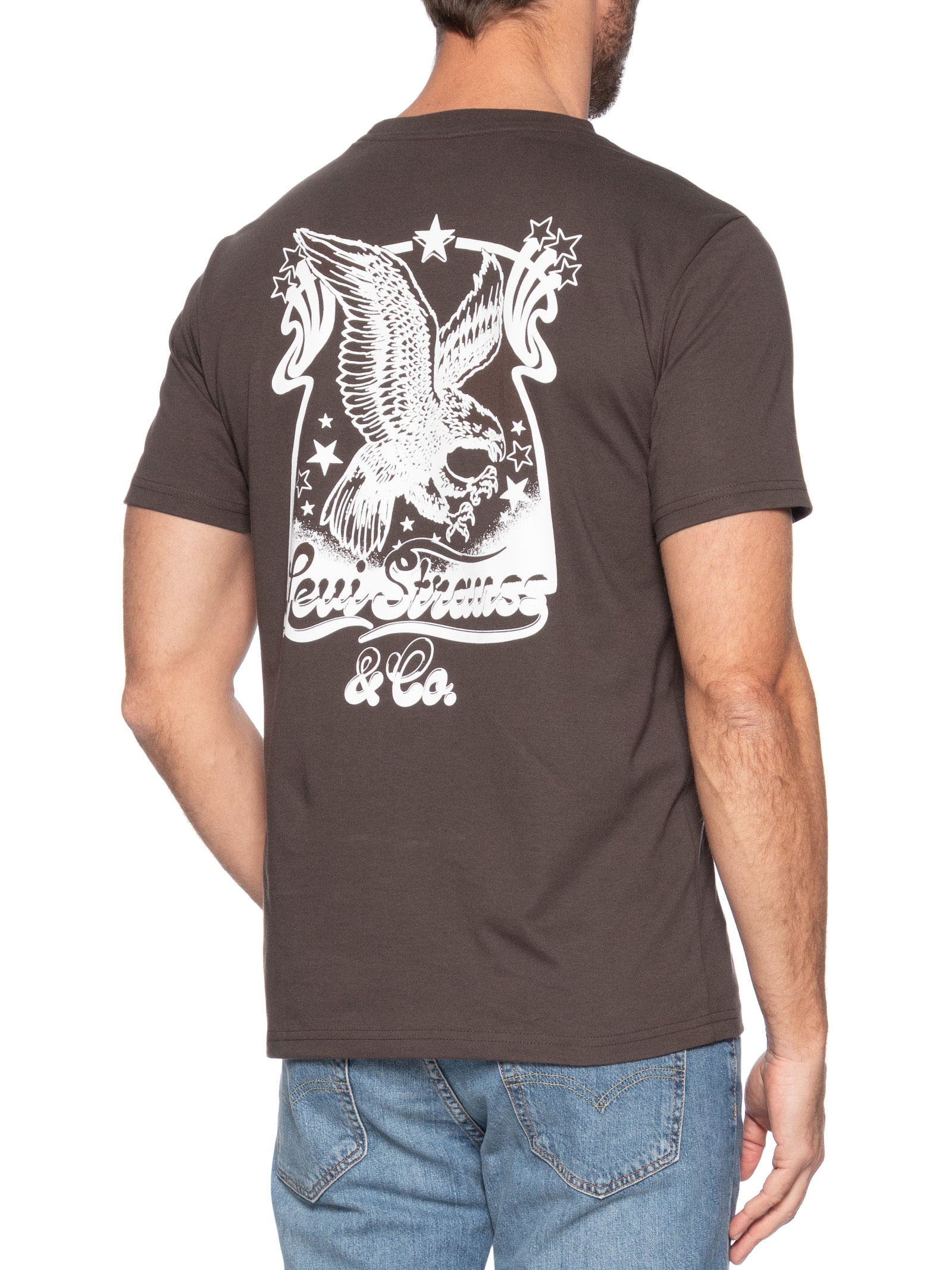 Camiseta Masculina Estampada Marrom Levi's